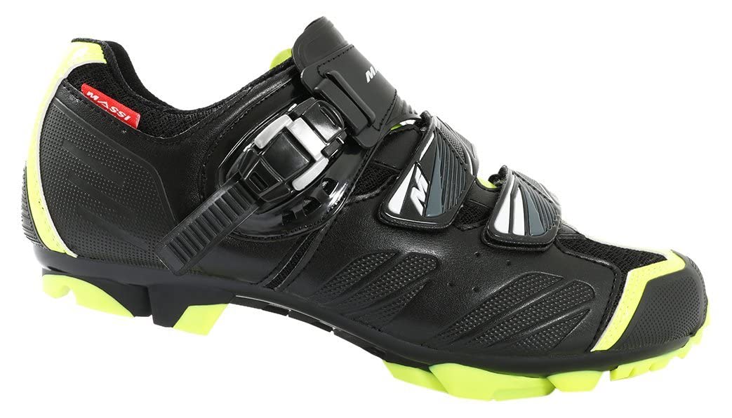 MASSI Akkron Neon - Fahrradschuhe für Herren, schwarz/gelb 39 Schwarz/Gelb