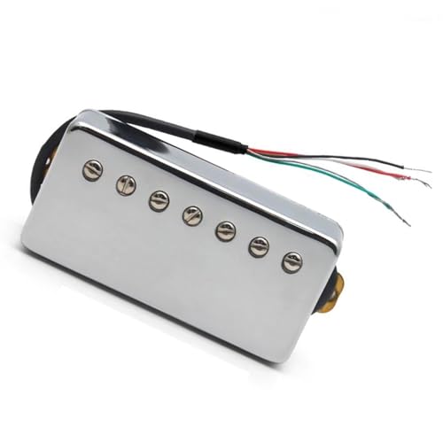 7-saitige Gitarre Messing Cover Humbucker Schlitz 8,5K/14K Coil Splitting Pickup Für 7-saitige E-Gitarre e gitarren tonabnehmer (Color : Silver Bridge)