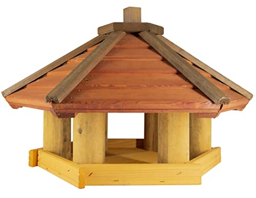 Vogelhaus zum Aufhängen - Vogelfutterhaus ohne Ständer - Futterhaus für Vögel - Vogelhäuser aus Holz - robuster Vogelhäuschen für Garten und Balkon - 35,5x44x40 cm