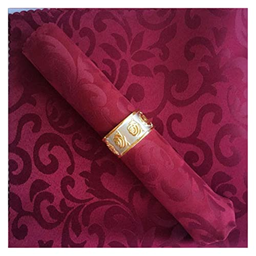 Wiederverwendbare Stoffservietten, 10 stücke 48cm Tisch Servietten Tuch Square Polyester Stoff for Weihnachten Festival Home Hotel Party Dinner Servietten Küche(Burgundy 1)