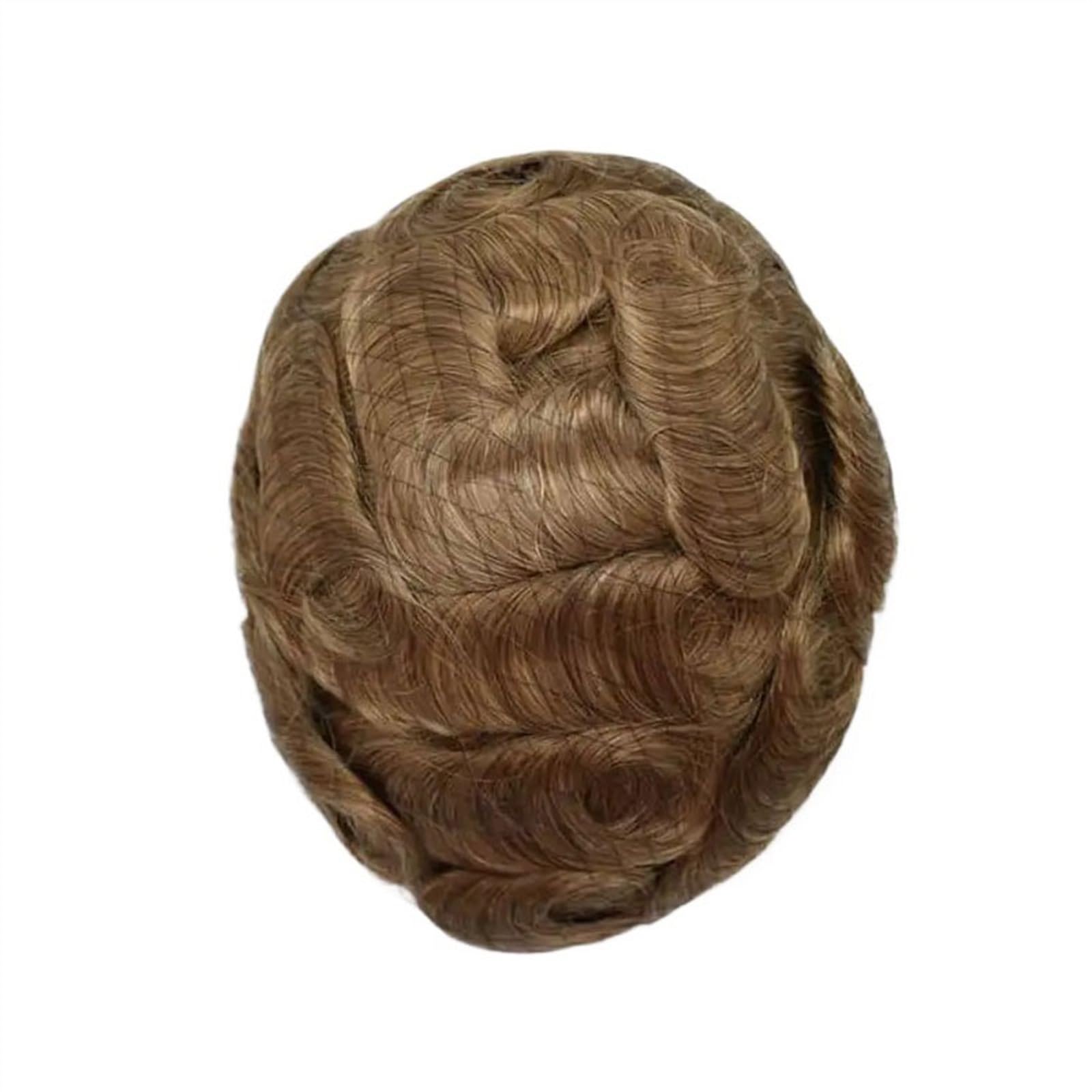 Männer Toupet 0,03 mm Untra dünne Haut Männerhaar-Toupet Männer Prothese Kapillare Remy Menschenhaar Natürliche Herrenperücken Protese Capilar Masculina Perücken Toupet Haar(Dark Ash Blonde)