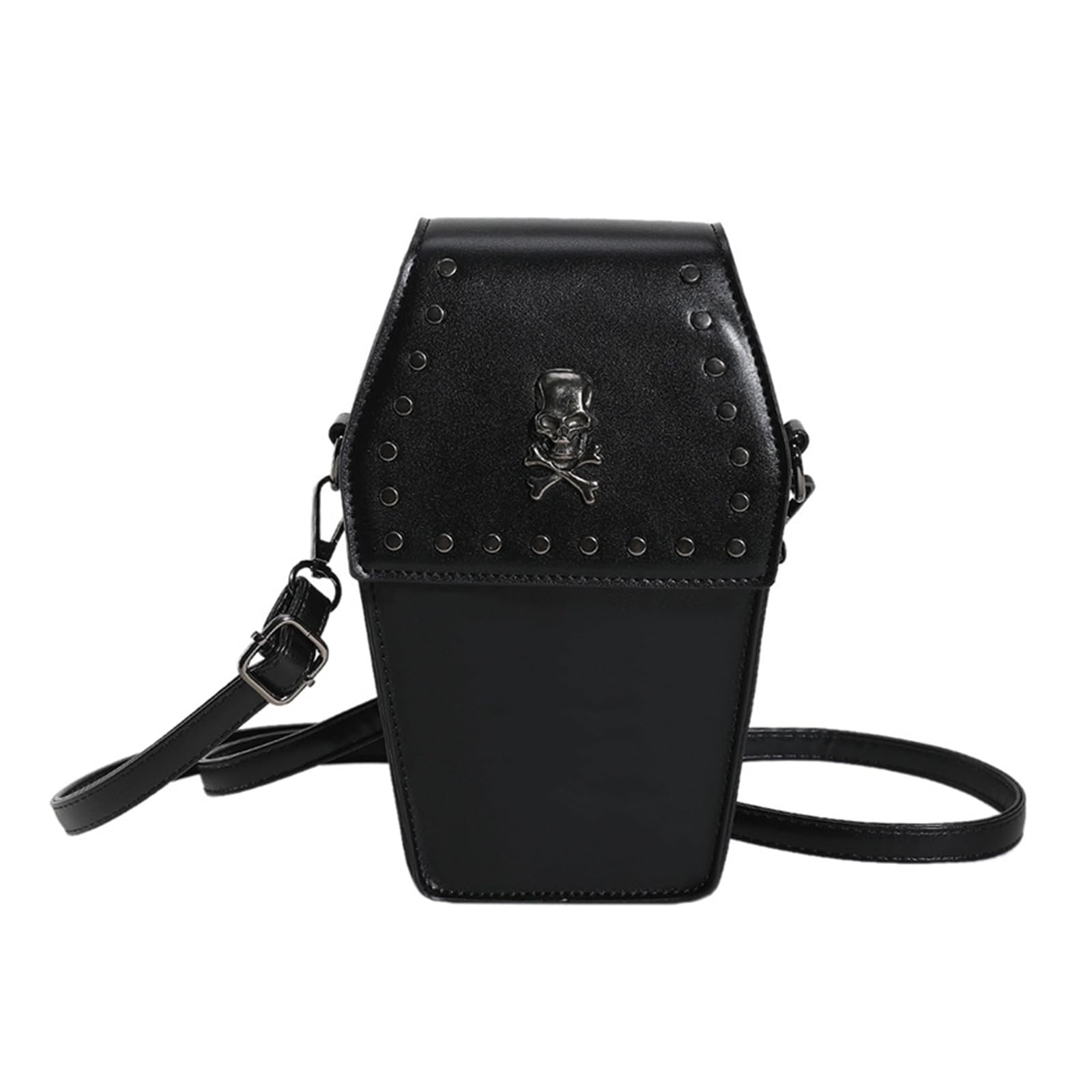 2023 Vielseitige Kleine Handytasche Nietenhandtasche Für Mädchen Frauen Geldbörse Halloween Gothic Tasche Sargförmige Tasche