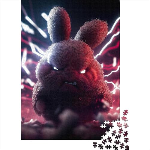 Lightning Bunny Holzpuzzle für Teenager, Kunstpuzzle für Erwachsene, 1000 Teile, Weihnachtsgeburtstagsgeschenk für Erwachsene und Teenager (Größe: 75x50cm)