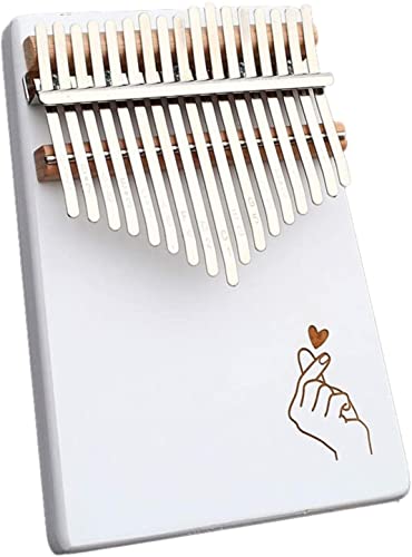 Kalimba Thumb Qin, Daumenklavier, Kalimba-Daumenklavier mit 17 Tasten, Marimba-Fingerklavierinstrument, mit Stimmhammer, Lernanleitung, Klavier, bestes Geburtstagsgeschenk, (White Dream Serie) Weiß A