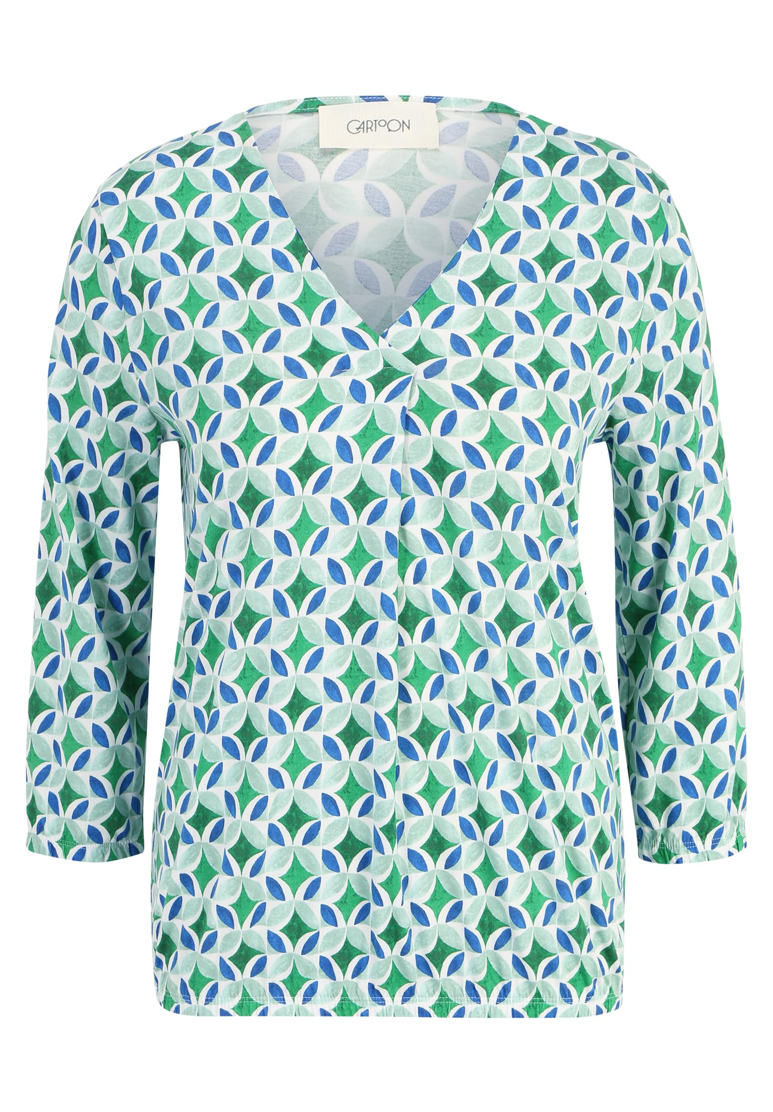 Cartoon Damen Blusenshirt mit Print White/Green,36