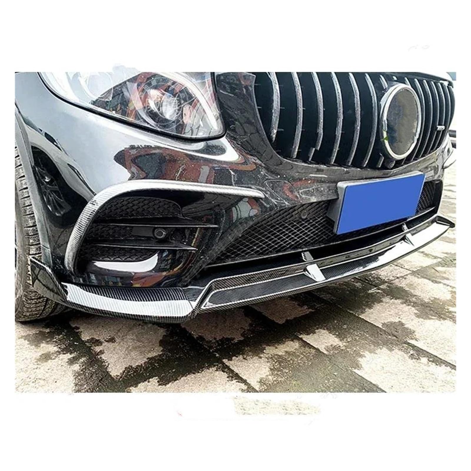 Splitter Auto Front Lip Stoßstange Body Kit Spoiler Canard Splitter Diffusor Für Benz Für GLC 2016 2017 2018 2019 2020 Glanz Schwarz Tuning Frontlippe(Carbon Look)