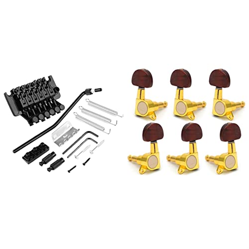 ALFAAL 1 Set E-Gitarre Double Tremolo Bridge Mit Gitarre Gesperrt String Tuner Tuning PEG-Taste