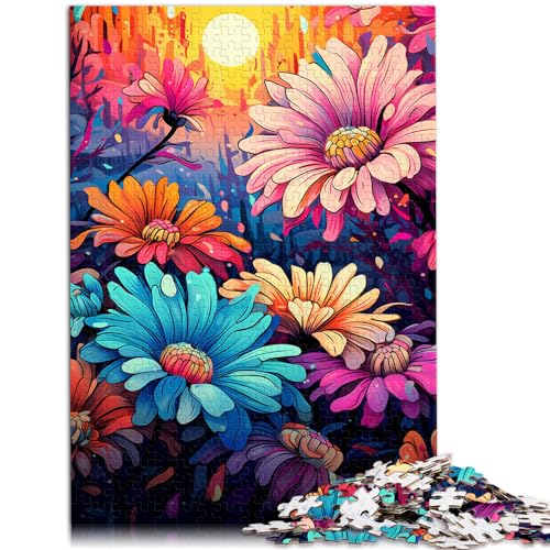 Puzzles für farbenfrohe psychedelische Gänseblümchen, Puzzle 1000 Teile, Puzzle für Erwachsene, Holzpuzzles, interessantes Puzzle zur Stressreduzierung, 1000 Teile (50 x 75 cm)