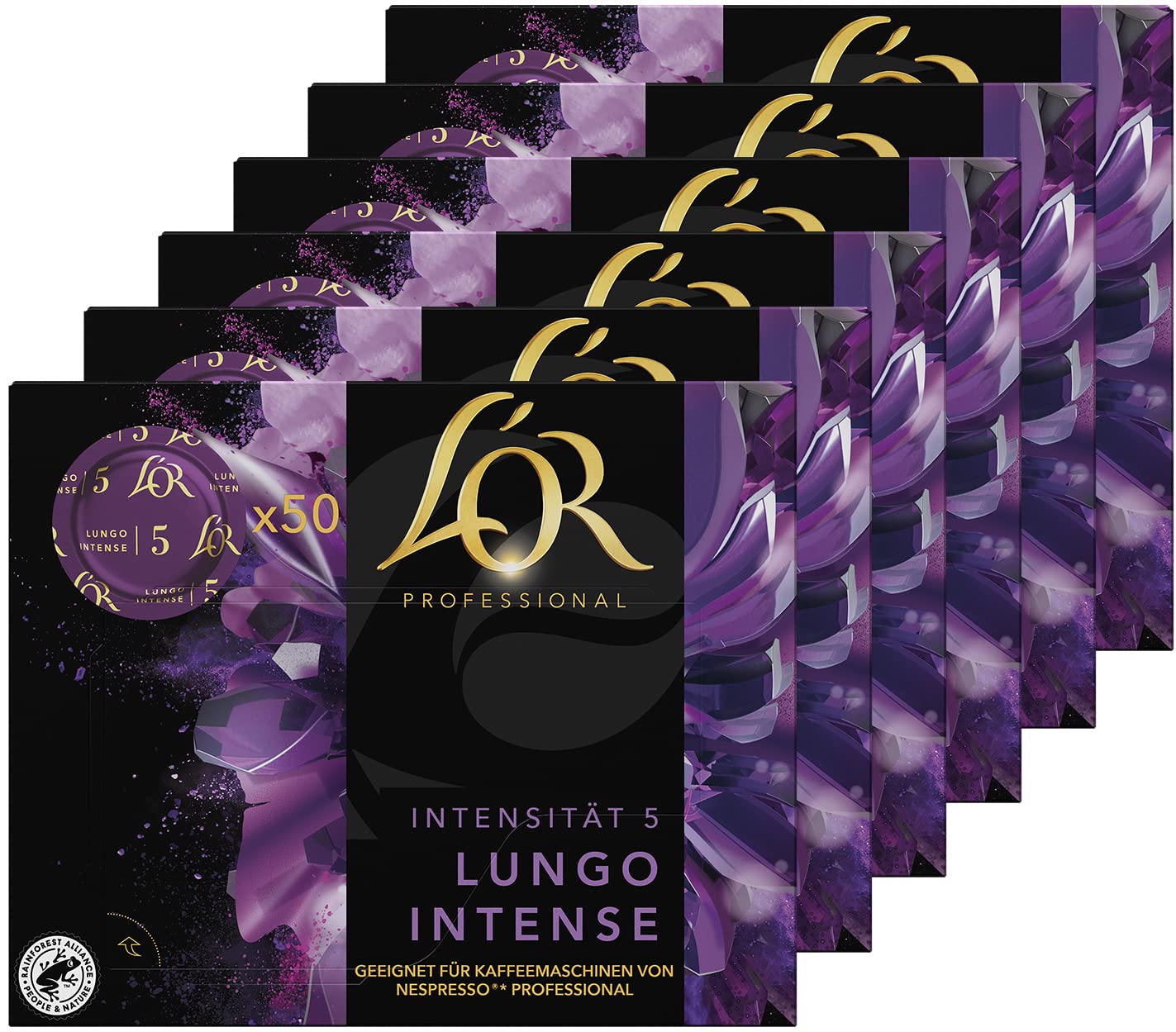 L'OR Suprême Lungo Intense 5, Kaffeekapseln Nespresso®* Pro kompatibel, Großpackung (6x50 Kaffeepads), Intensität 5/10