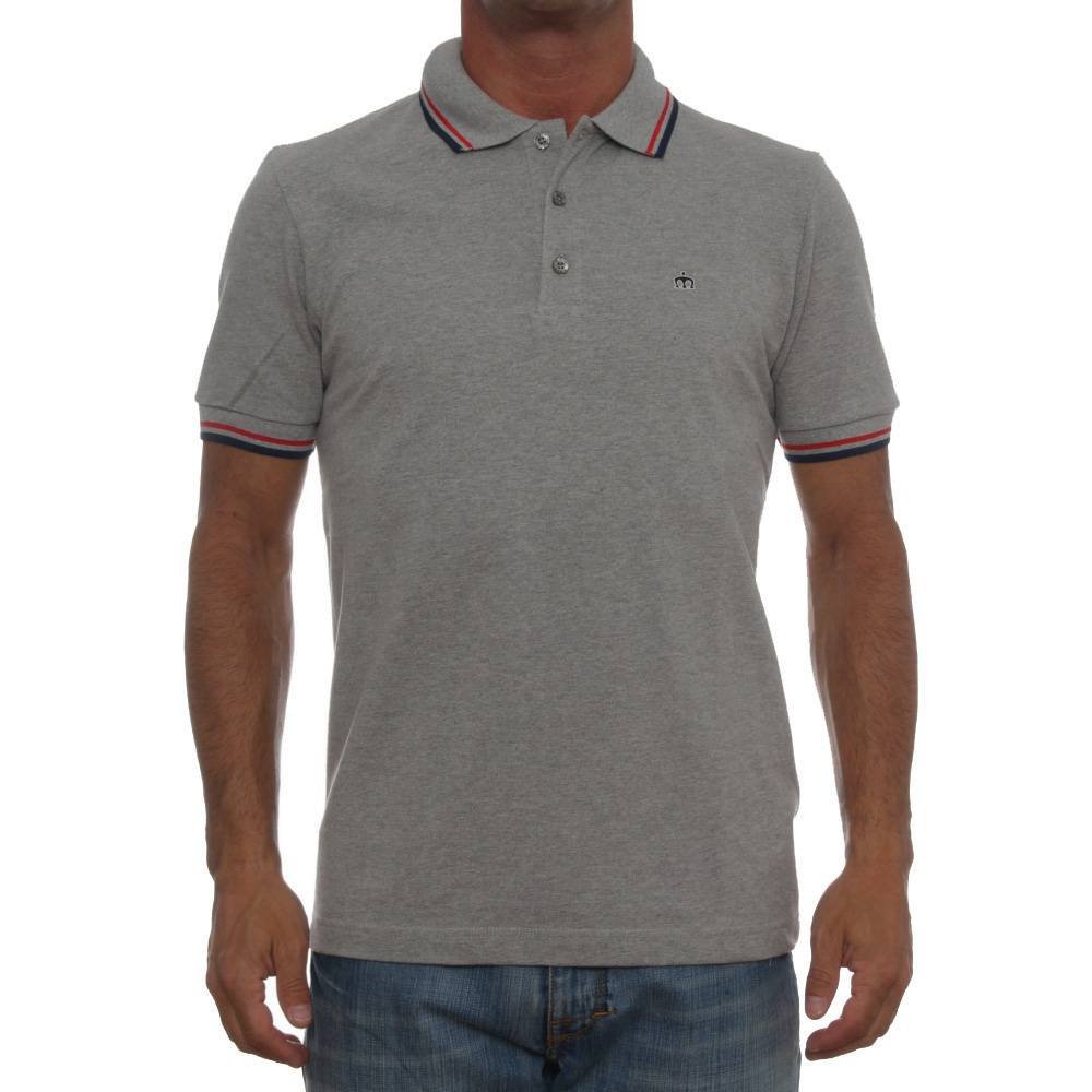 Merc of London Herren Card – Polo – Uni – kurzärmlig – Gr. Medium, Grau (Mineral Marl)