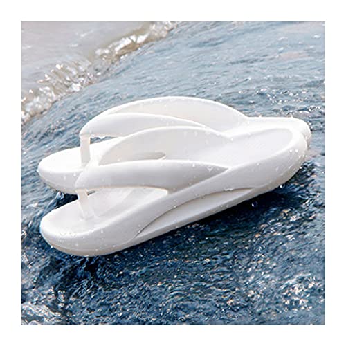 GHYUB Flip Flops Damen Zehentrenner Orthopädische Badelatschen Frauen Freizeit Stylische Hausschuhe Pantoletten rutschfest Badesandalen (Color : White, Size : EUR37)