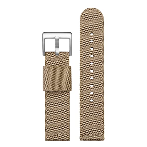 SCRUBY Mode gewebter Nylon Uhrenband für Omega Seahorse 300 Leinwand verdickte Sportgurt 18mm 20 mm 22 mm 24 mm(Khaki silver,24mm)