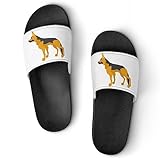 HABXNJF Duschpantoffeln Deutscher Schäferhund Sliders für Damen und Herren rutschfeste Slides, Schwarzer Deutscher Schäferhund, 39 2/3 EU