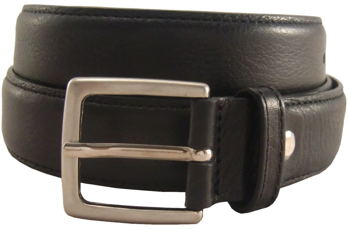 BELTINGER Hochwertiger Anzuggürtel aus Vollrindleder 3 cm | Bombierter Ledergürtel Herren 30mm Made in Italy | Business-Gürtel | Schwarz 85cm