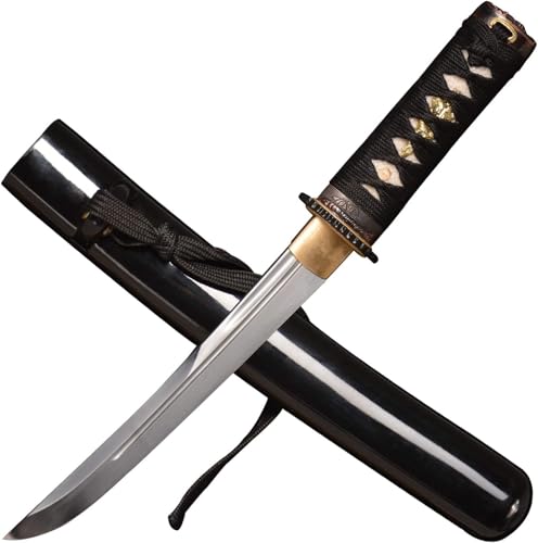 MAUXpIAO Handgeschmiedetes Mini Samurai Schwert Katana Tanto Japanisches Kleines Samurai Kurzschwert Full Tan﻿g Sharp 42 cm verfügbar katana/A/42cm