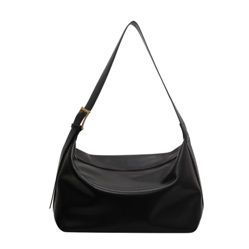 ohodhmnu Damen Tragetasche, modische Einkaufstasche mit großer Kapazität, Crossbody-Taschen für Pendler, Schule und Reisen, Schwarz , No pendant