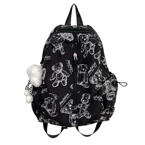 Nylon Rucksack Für Damen Mädchen Studenten Schulrucksack Reiserucksack Teenager Voll Bedruckter Rucksack Alle Passenden Tagesrucksäcke