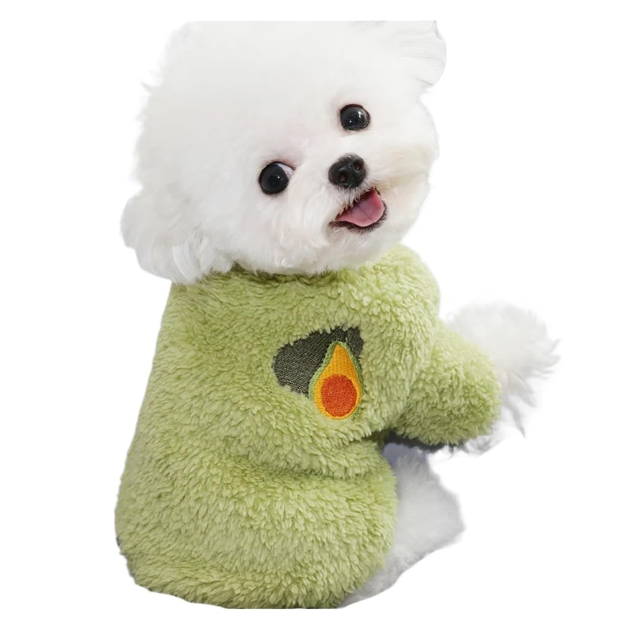 Hundekleidung, warmes Welpen-Outfit, Chihuahua, Haustierkleidung, passend für kleine Hunde, Mantel, Kapuzenpullover, Obst, Haustierkleidung (Grün, S)