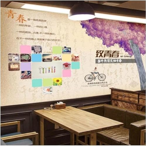 tyujlkjddlf Tapete Wandbild 3D Benutzerdefinierte 3D-Tapete Im Industriestil, Hotel-Hot-Pot-Milchtee-Shop-Tapete, Internet-Café, Barbecue-Shop, Bar, Ktv-Wandbild-250Cmx175Cm