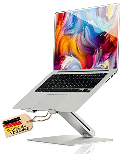 Ergonomischer Laptop Ständer Höhenverstellbar Laptophalter Schreibtisch Laptop Erhöhung für Notebook Halterung MacBook Ständer, Dell, Lenovo, Samsung, Acer und Huawei MateBook