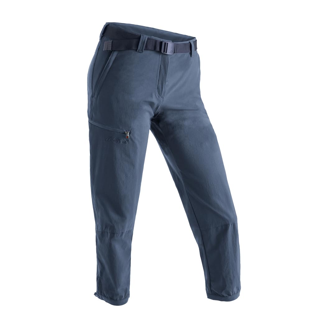 Maier Sports Lulaka 7/8, Damen Wanderhose, Wasserabweisende 7/8-Outdoorhose für Trekking und Hiking, PFC-frei, mSTRETCH pro 4 & Dryprotec, Blau, 36 (W27/28/L31)