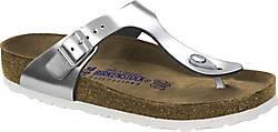 BIRKENSTOCK, Pantoletten in silber, Sandalen für Damen 2