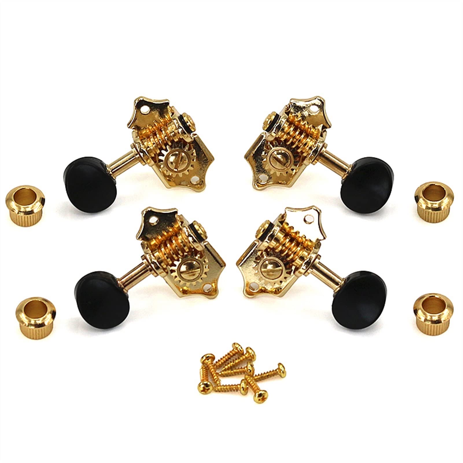 Gitarren Stimmwirbel Ukulele Tuning Pegs Button Saiten Tuner Head Accessoires Ukulele Teil +4 Schrauben High Qulity Golden