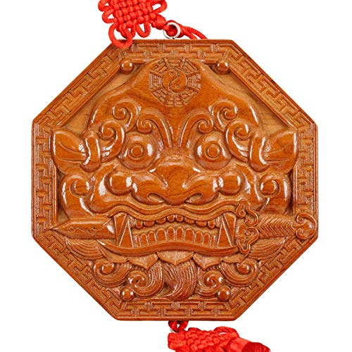 Traditionelles chinesisches Feng Shui Glücklicher chinesischer Feng Shui Lion Head Bagua Spiegel zum Schutz, Handwerkskunst Taoismus Dekoration 5.5inch (mit chinesischem Knoten einfach zu hängen) für