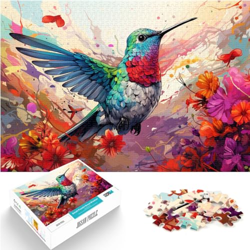 Puzzle Fantasie bunter Kolibri 1000-teiliges Puzzle Lernspiele Holzpuzzle ganze Familie und die 1000 Teile (50 x 75 cm)