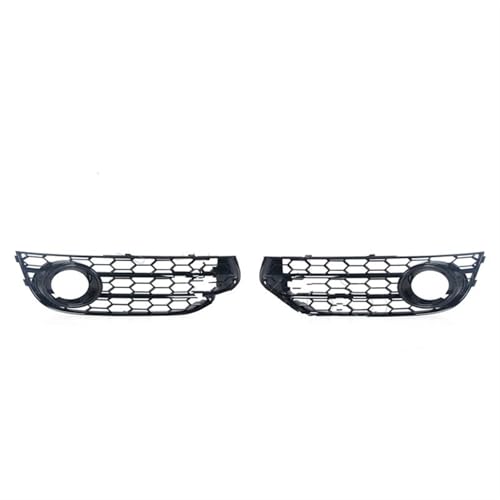 Frontgrills Für Für A4 B8 B8.5 Für ALLROAD 2009-2015 8K0807681J01C 8K0807682J01C Front Stoßstange Waben Kühlergrill Nebel Licht Abdeckung Rahmen Front Bumper Grille(Schwarz)