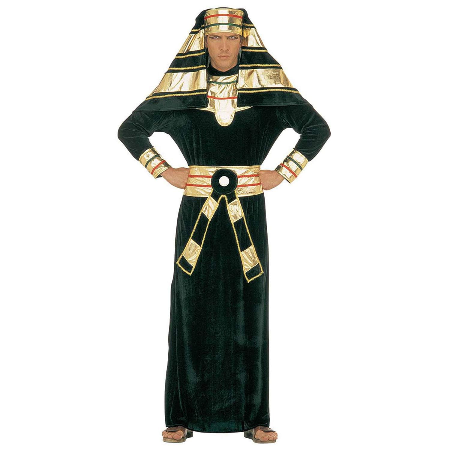 Widmann - Kostüm Pharao, Tunika mit Halsband, Gürtel und Kopfbedeckung, Antike, Gott, Ägypten, Verkleidung, Karneval, Mottoparty