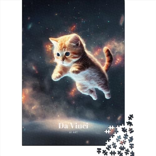 Art Bunte Katzen Holzpuzzle Puzzles Puzzles für Erwachsene Teenager Erwachsene und Teenager Puzzle Entspannungspuzzles Spiele-Denksport (Size : 52x38cm)