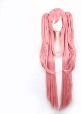 LINLINCD-Anime Coser Wig Anime Cosplay Wig Seraph am Ende Krul Tepes Perücke Rosa Perücke Comic - Weihnachtsmütze Karneval Halloween Alltagsteil Perücke+Perücke