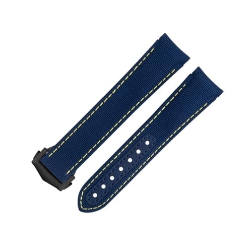 IOTUP 20 mm grünes Nylongewebe, Uhrenarmband passend für Omega-Armband für AT150 Seamaster 300 Planet Ocean De Ville Speedmaster Uhrenarmband mit gebogenem Ende, 20 mm, Achat