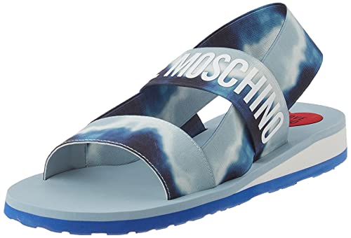 Love Moschino Damen Sandalo Sandale, blau, 35 EU