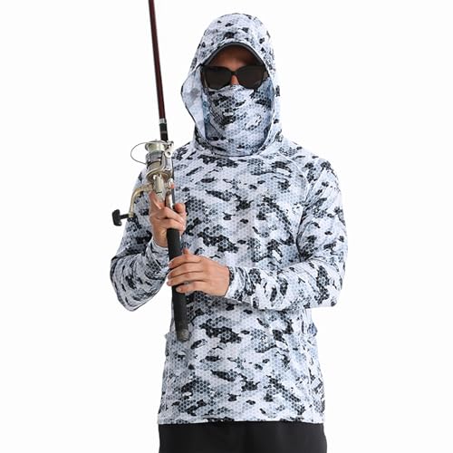 GodbTG 6-in-1 Professional UPF50+ Fishing Clothing, Fishing Shirts for Men with Hood (#7,L)