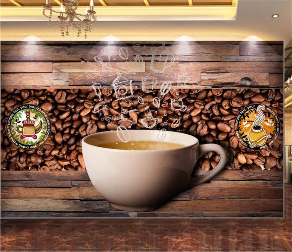 Kaffeebohne Braun Kaffee Landhausdiele 3D Tapete Poster Restaurant Schlafzimmer Wohnzimmer Sofa TV Dekorative Wand-430cm×300cm