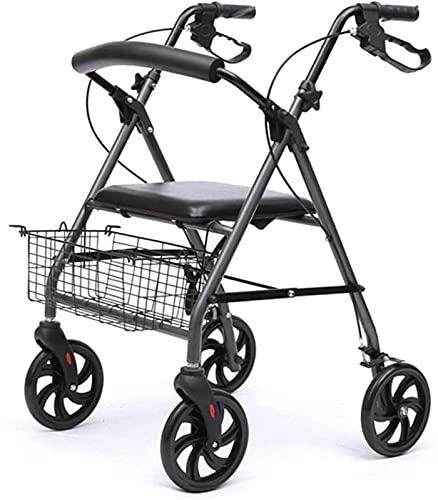 Rollator Rollator Rollator für ältere Menschen 4 Rollen Rollator mit Bremsen Gehhilfe Gehhilfe Gehgestell für Behinderte Untersitztasche Ergonomische Bremsen ein Sehnsucht nach Vorwärts