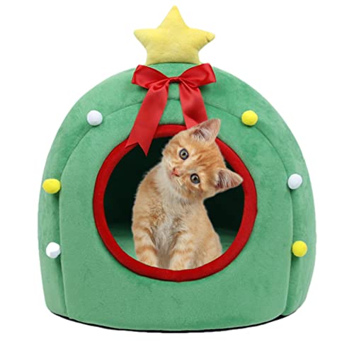 Lambo Weihnachts Katzenbetthöhle, Weihnachtsbox Katzenbett, Katzenbett Waschbar Weihnachten Hundebetten, Katzenhöhle Katzenhaus Mit Abnehmbarem, Katzen Höhle Bett Par Dekorationen