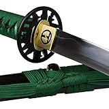 Toshiro Swords Katana Samuraischwert Take Midori 1095 Stahl Niku Klinge mit Lehmhärtung