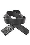 Cipo & Baxx Herren Gürtel Logo-Schließe Leder Belt CG192 Schwarz Gr.100