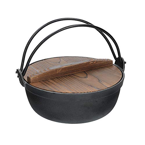 KitchenCraft WFCOOKPOT21 World of Flavours Japanischer Kochtopf mit Holzdeckel, gusseisen