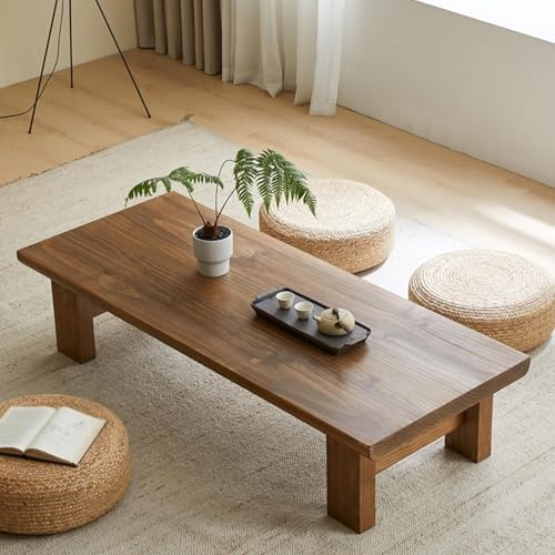 Couchtisch mit niedriger Höhe, moderner niedriger Couchtisch, japanischer Tisch zum Essen auf dem Boden, für das schwebende Fenster, Tatami, Teestube, Wohnzimmer,A,60 * 35 * 30cm