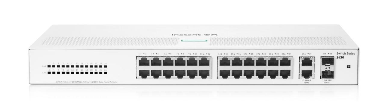 HPE Networking Instant On 1430 26G 2SFP lüfterlos unmanaged Gigabit Switch EU...