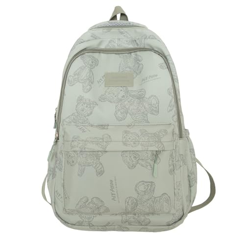 Reiserucksack Bärenmuster Laptop Rucksack Nylon Rucksack Studenten Schulrucksack Lässige Tagesrucksäcke Frauen