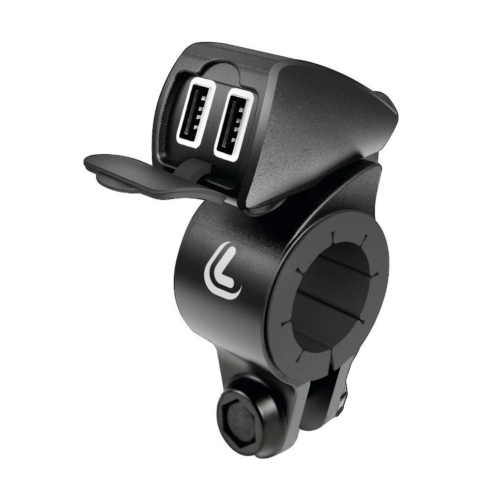 Lampa 38828 USB-Fix Trek Dual-USB-Ladegerät, wasserdicht, Befestigung am Lenker - Ultra Fast Charge - 5400 mA - 12/24 V