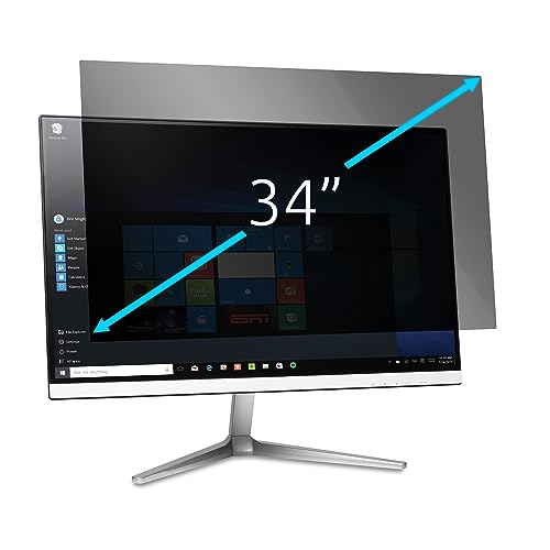 Kensington Blickschutzfilter für 34" Bildschirme von LG, ViewSonic, Samsung, BENQ, 21:9, Zweifachfilter, Ideal zum Schutz vertraulicher Daten, Blaulichtverringerung und Reflektionsschutz, (627436)