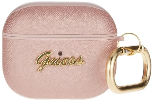 Guess GUA3SASMP Hülle für AirPods 3 rosa Saffiano Script Metal Collection FEA3SILRE