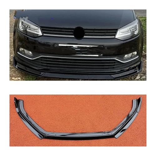 Frontspoiler Lippe Für VW Für Polo Mk5 6C Standard Facelift 2014 2015 2016 2017 Glanz Schwarz Front Stoßstange Splitter Lip 3Pcs Frontstoßstange Spoiler