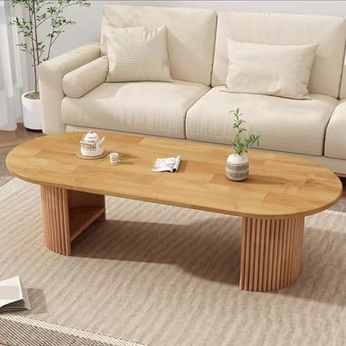 Couchtisch für Wohnzimmer, moderner Couchtisch, runde Couchtische aus Holz für Wohnzimmer, runder Couchtisch mit Stauraum, Kleiner rechteckiger Teetisch, weiß, für Zuhause, Wohnzimmer, Büro,